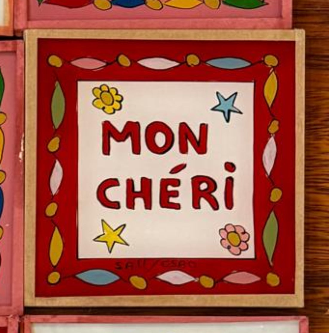 Mon Cherie Kraft Painting - Mini