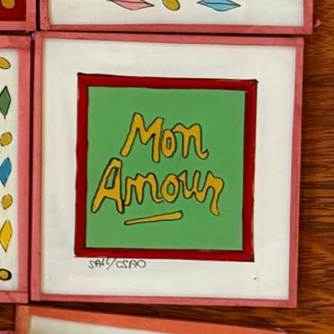 Mon Amour Green Painting - Mini