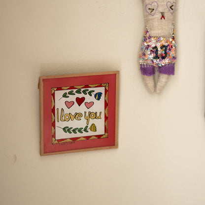I Love You White Painting - Mini