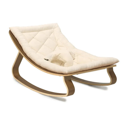 Levo Rocker Organic White with Walnut Base