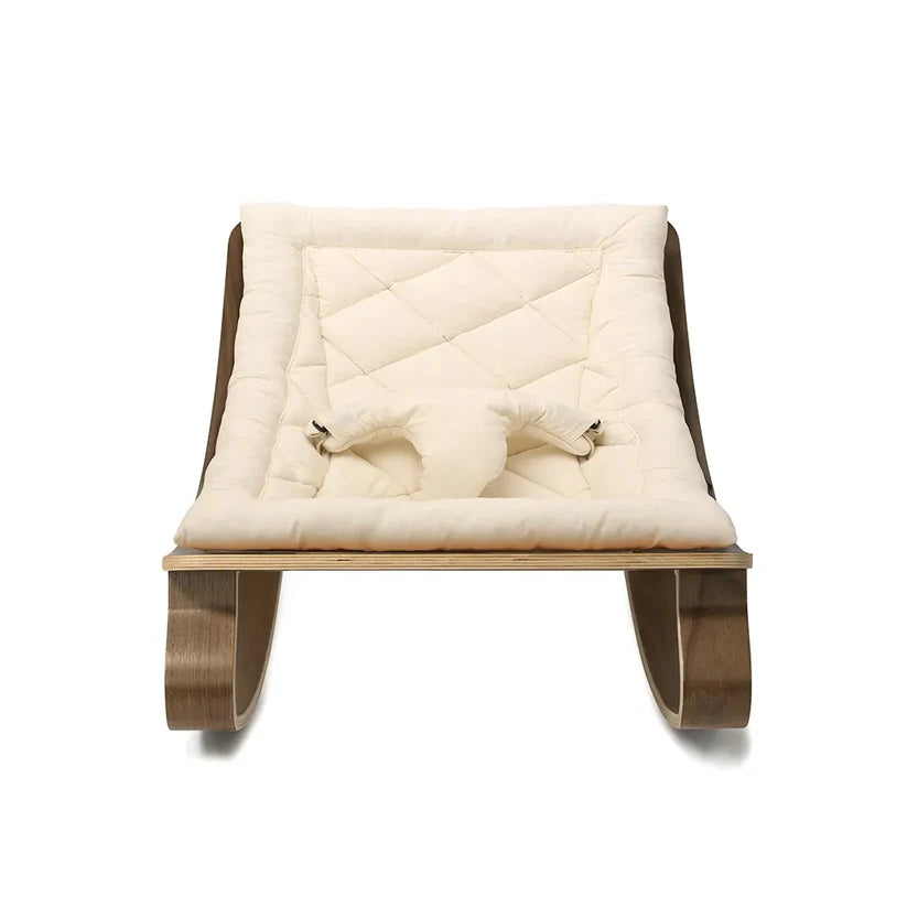 Levo Rocker Organic White with Walnut Base