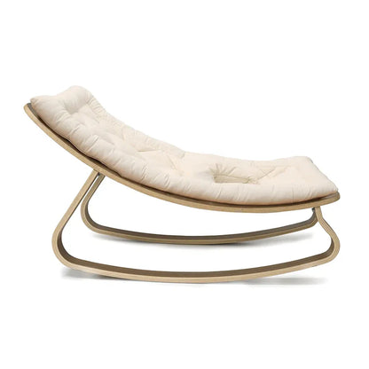 Levo Rocker Organic White with Walnut Base