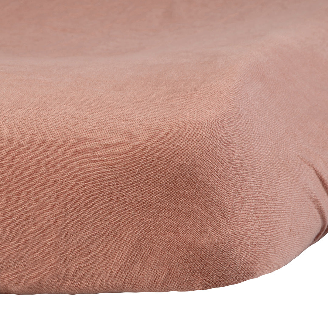 Linen Changing Pad Cover Cinnamon