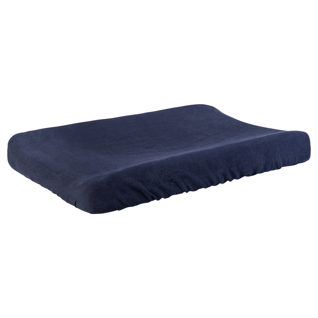 Linen Changing Pad Cover Off Black