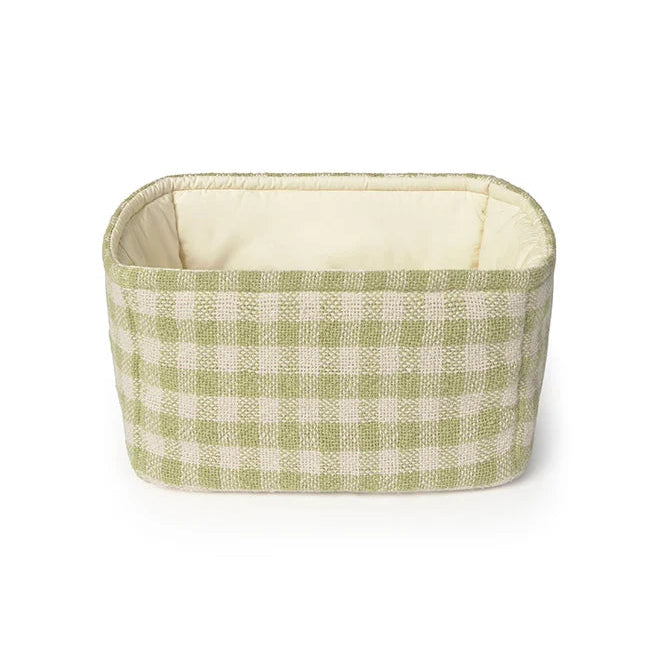 Quilted Basket Vichy Matcha