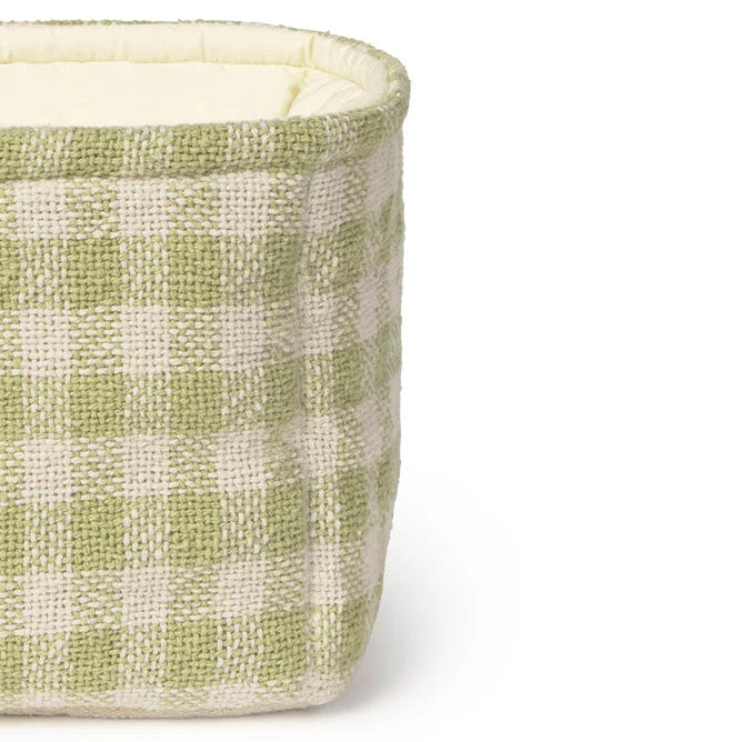 Quilted Basket Vichy Matcha