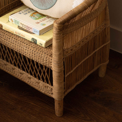 People of the Sun Malawi Chair Kids – detail of the natural bamboo and cane weave