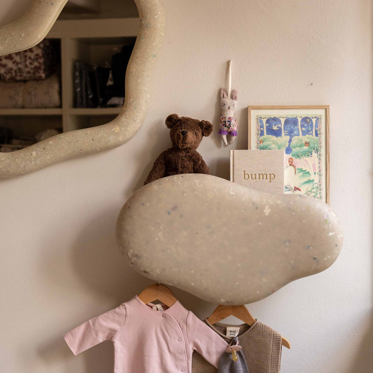 EcoBirdy Marine Coat Rack in Faded White, alternate angle