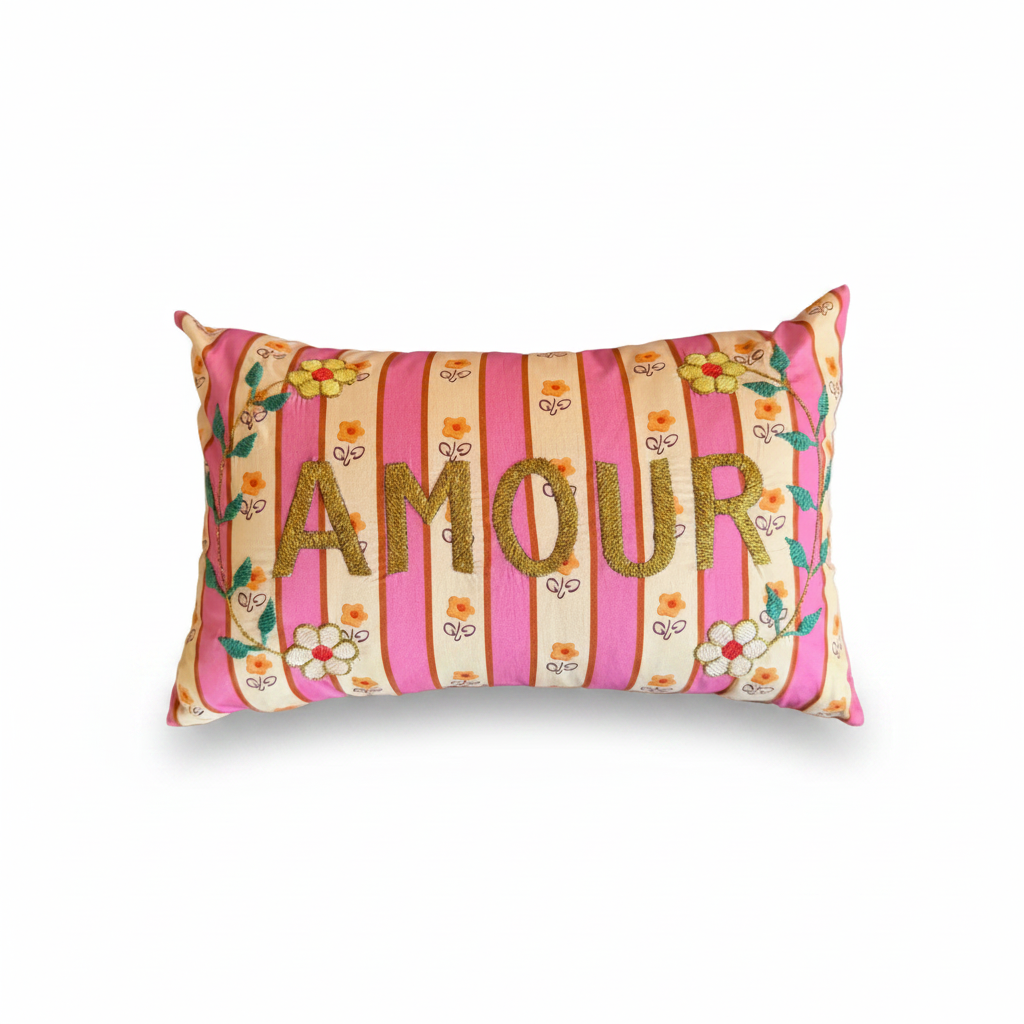 Mini Cushion Amour Pink Stripe