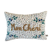 Decorative pillow with floral pattern and &