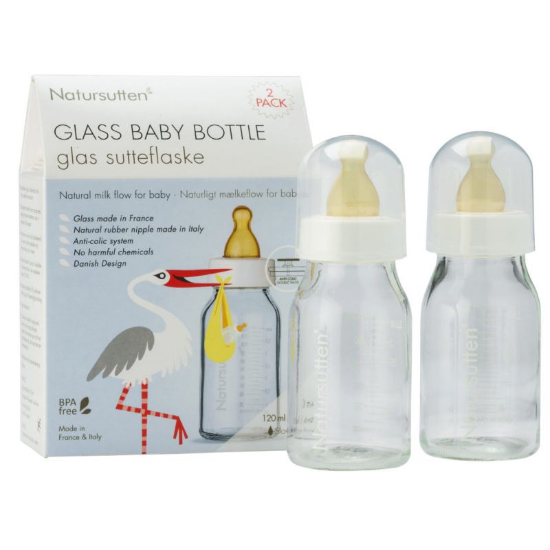 Glass baby bottles set of two 110 ml