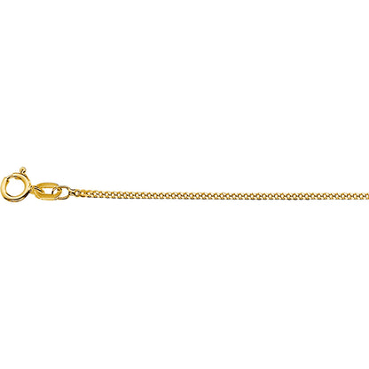 Hazel &amp; George Heavy Necklace 14K Gold - 70 cm, close-up of the gourmette chain and spring-ring clasp