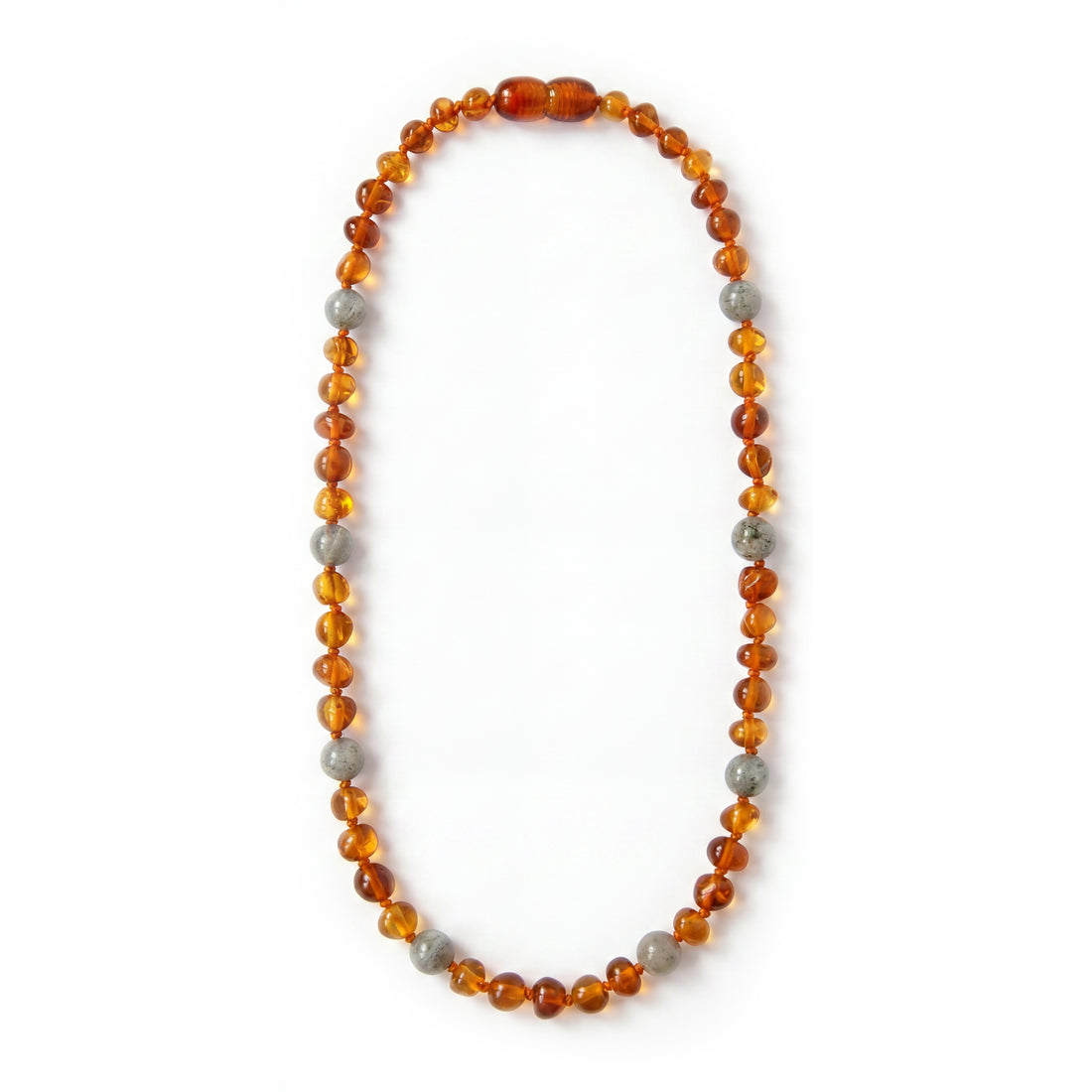 Amber Necklace Cognac Labradorite in size 60 cm for adults