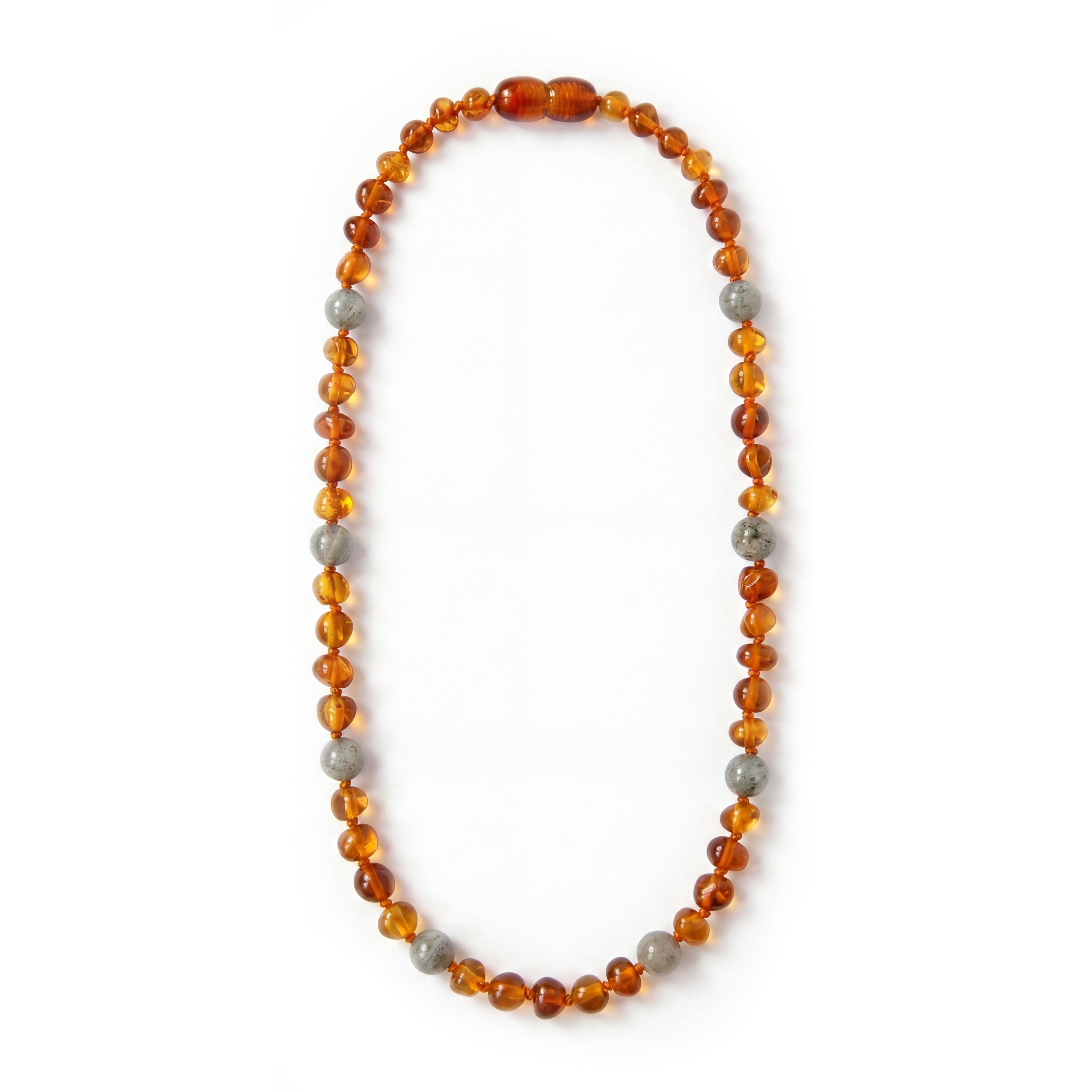 Amber Necklace Cognac Labradorite in size 60 cm for adults