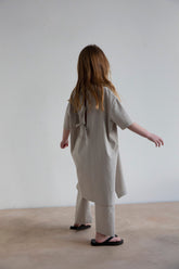 Noun Tee Dress With Ribbons, Light Grey, product photo