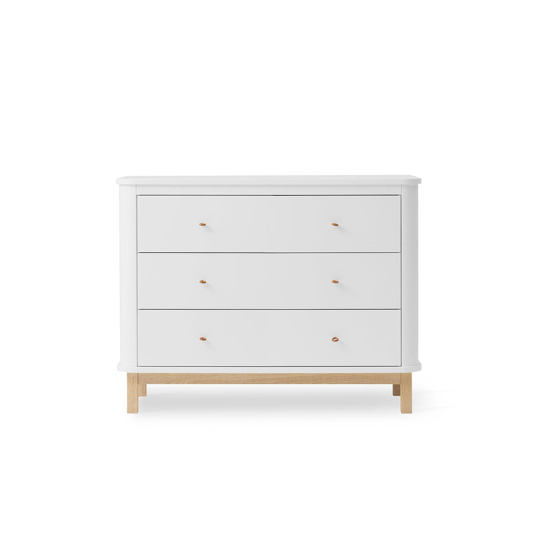 Wood Dresser 3 Drawers White/Oak