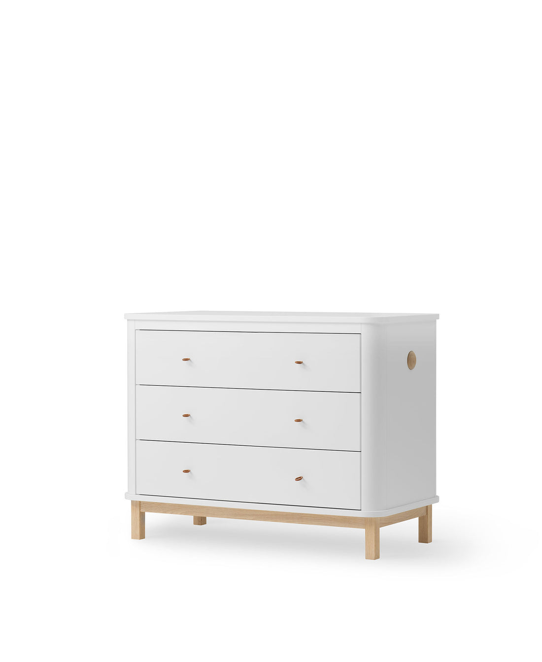 Wood Dresser 3 Drawers White/Oak