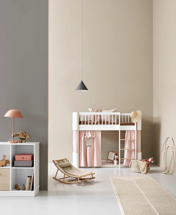 Wood Curtain Mini+ Low Loft Bed Rose