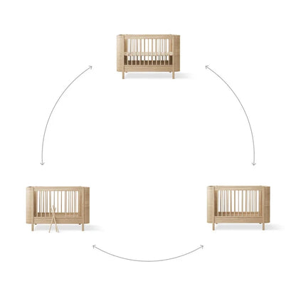 Mini+ Basic Ledikant excl. Junior Kit Eikenhout