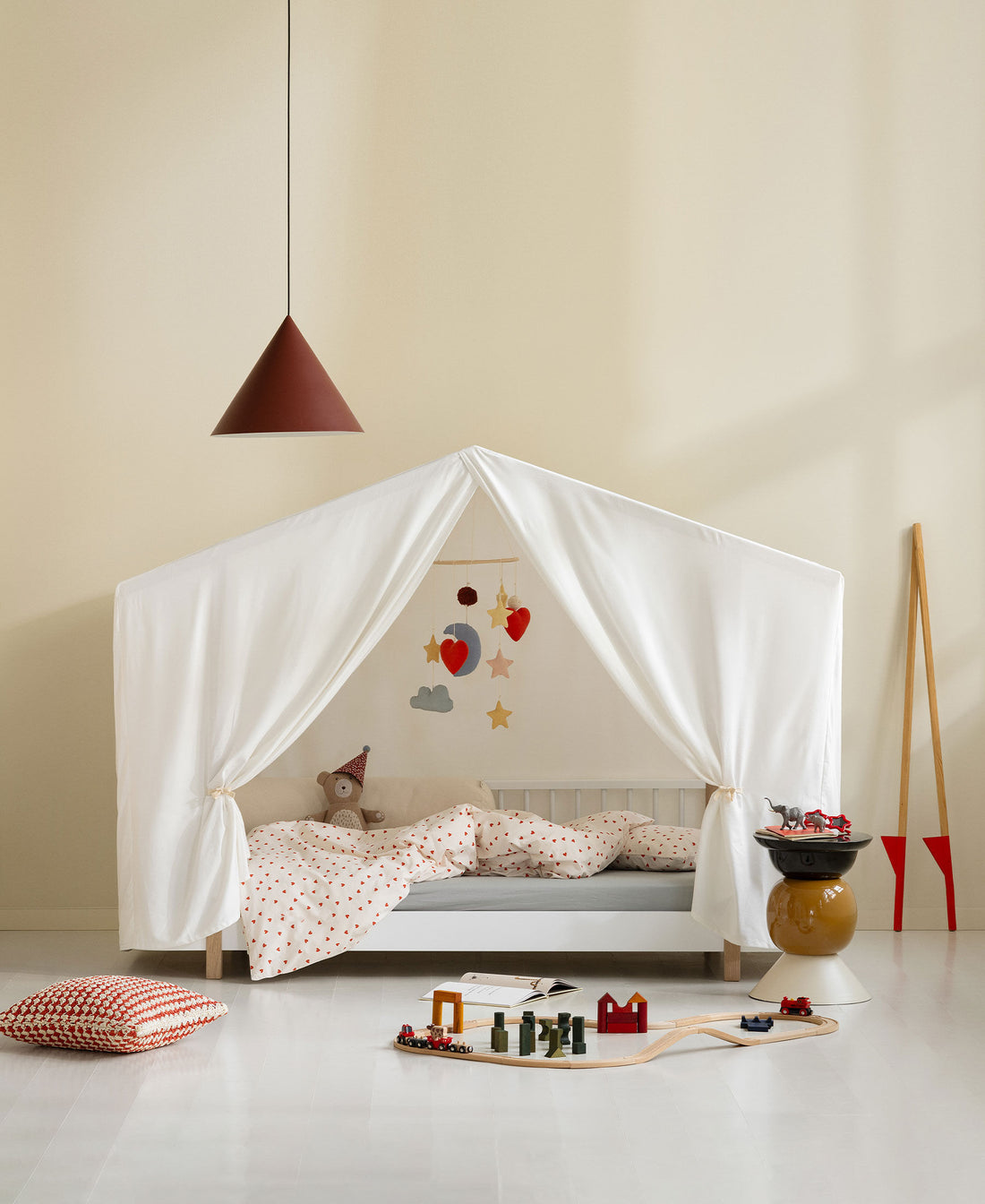 Wood Original House Bed Tent White
