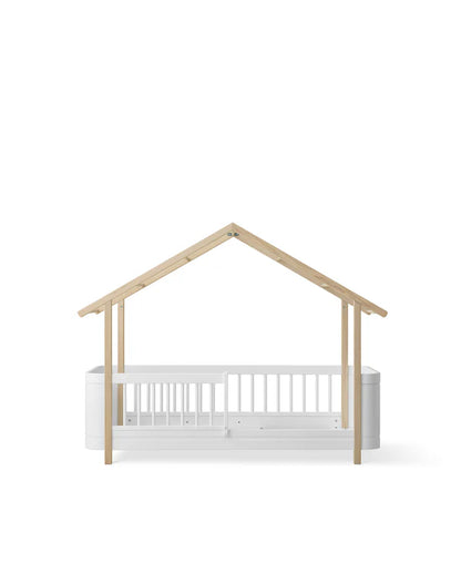 Wood Mini+ House Bed I White/Oak