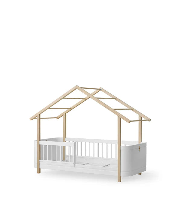 Wood Mini+ House Bed I White/Oak