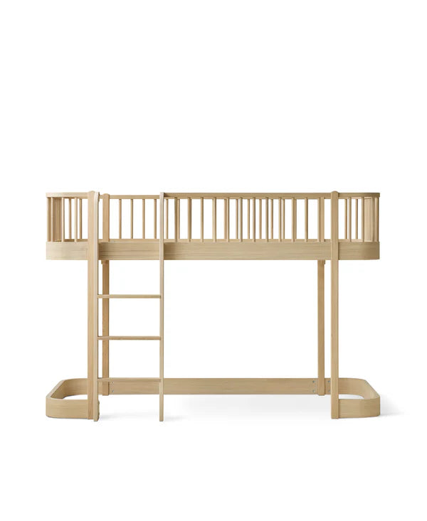 Wood Low Loft Bed Oak