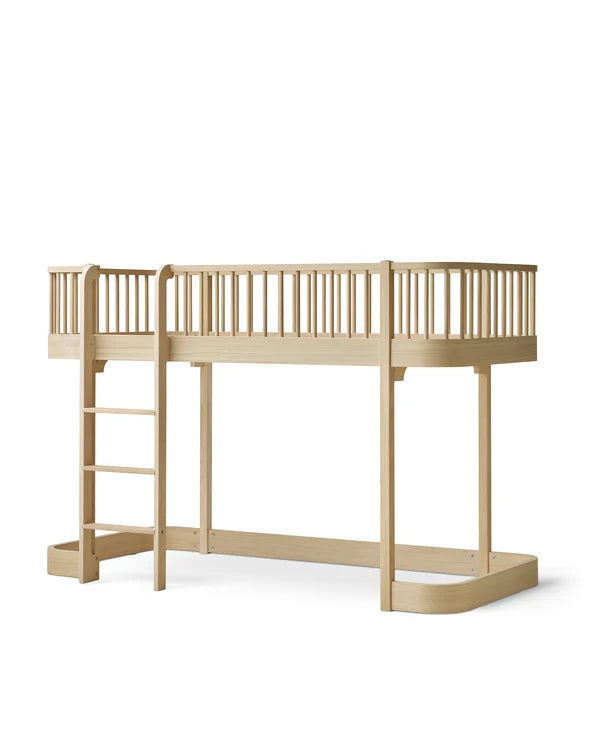Wood Low Loft Bed Oak