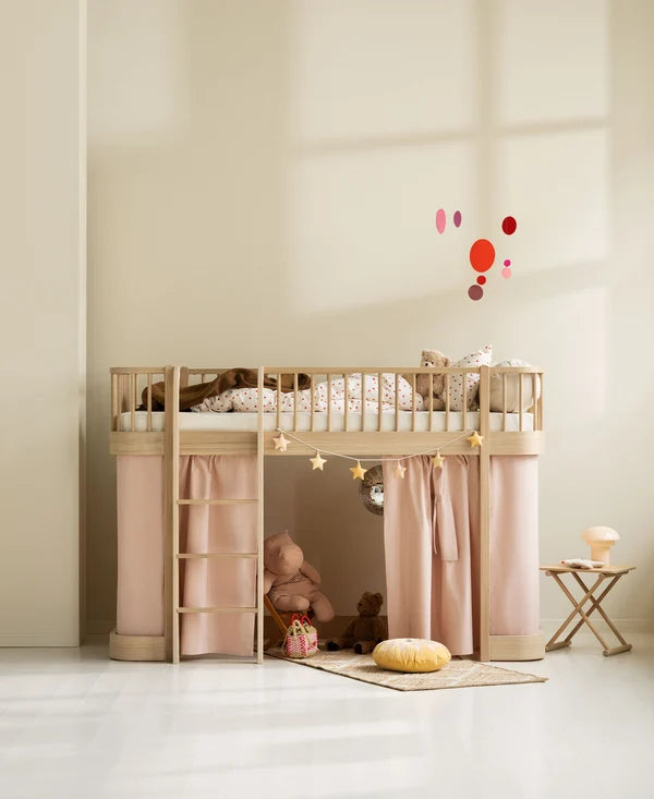 Wood Low Loft Bed Oak