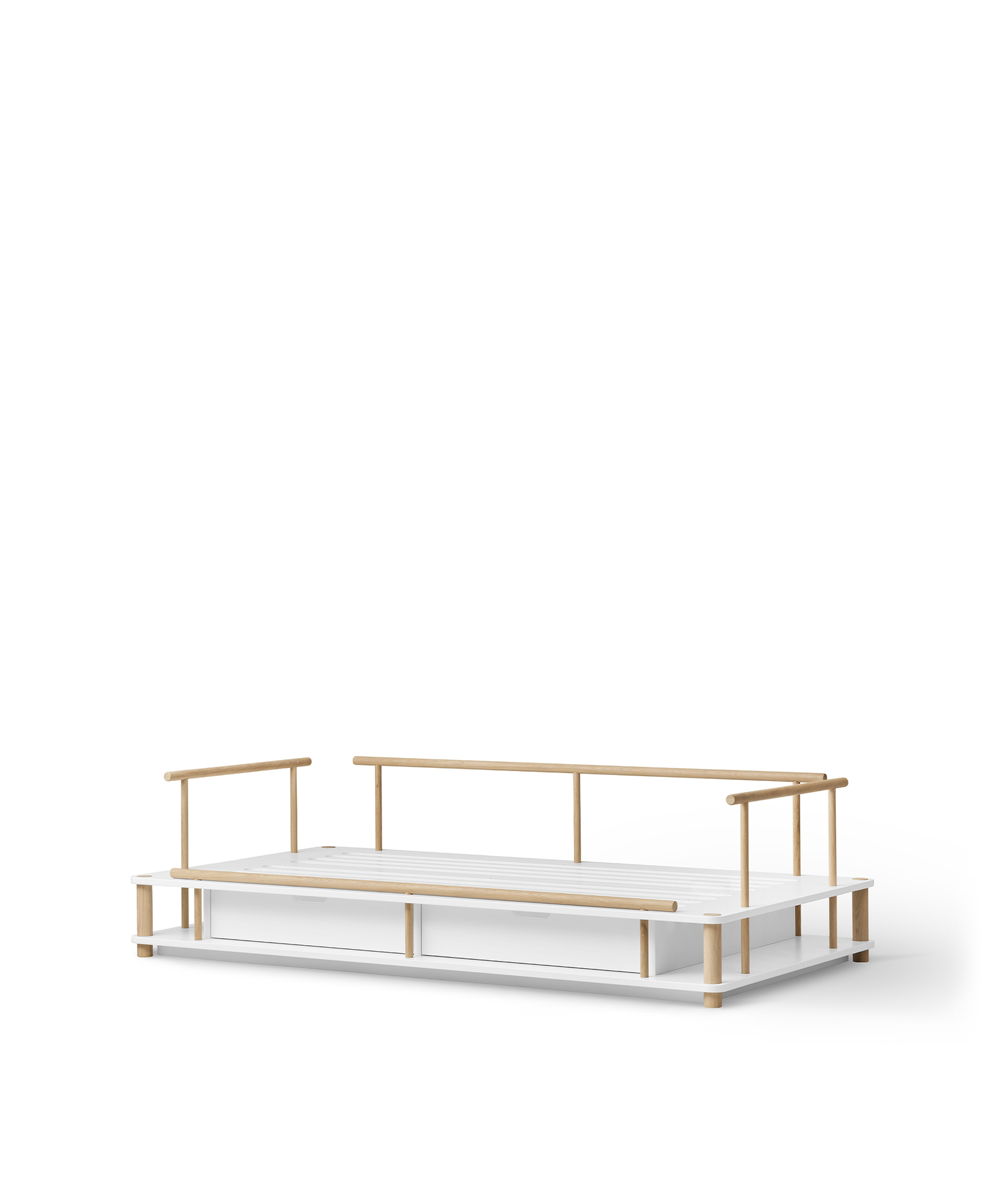 Camp Day Bed, White/Oak