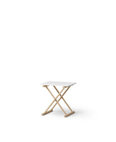 Oliver Furniture Camp Bed Table High, White/Oak – lifestyle view