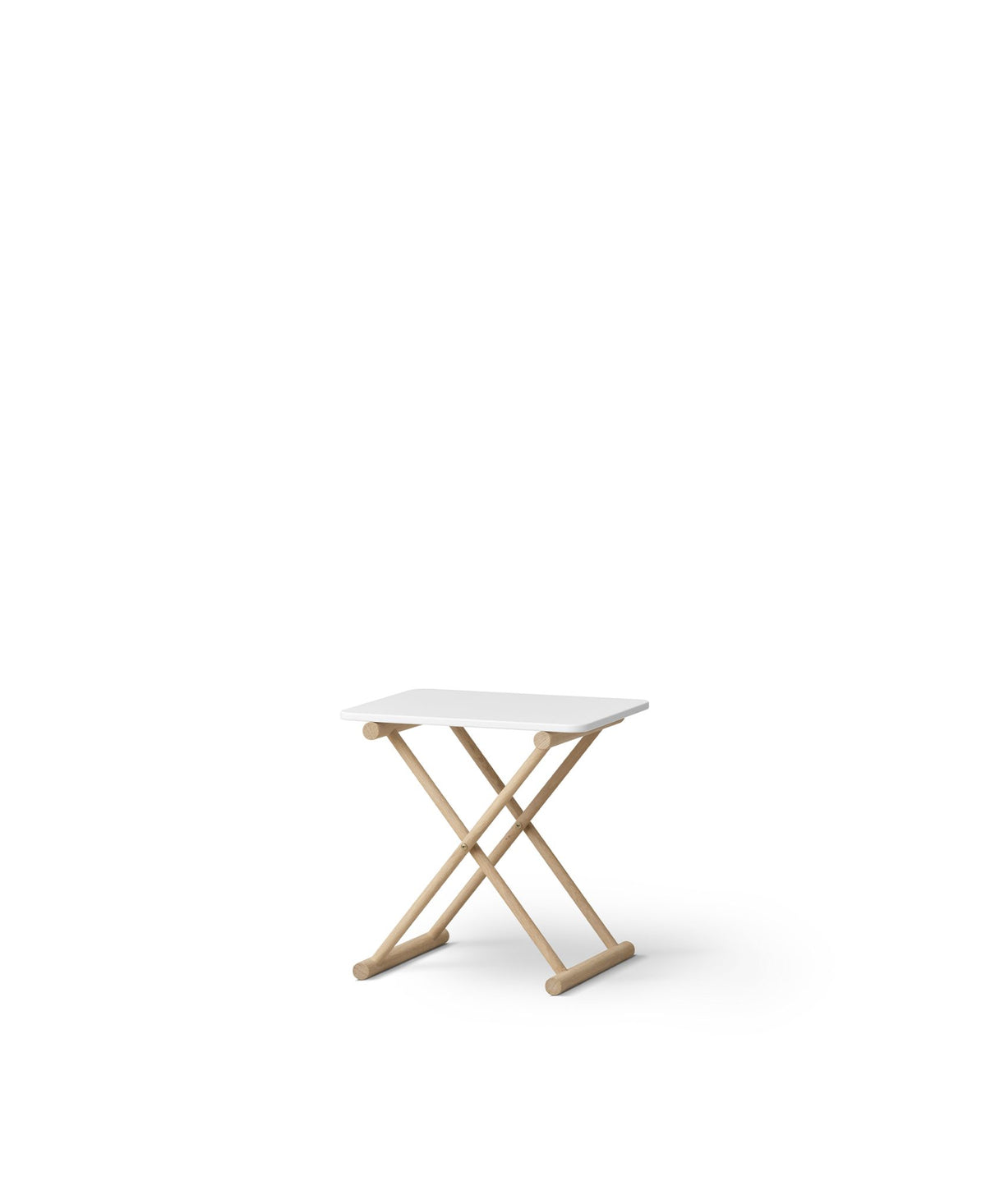 Oliver Furniture Camp Bed Table High, White/Oak – lifestyle view