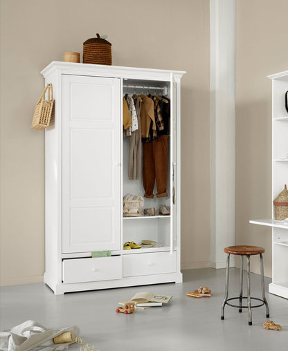 Oliver Furniture Seaside Wardrobe 2 Doors White – open doors showing interior shelves