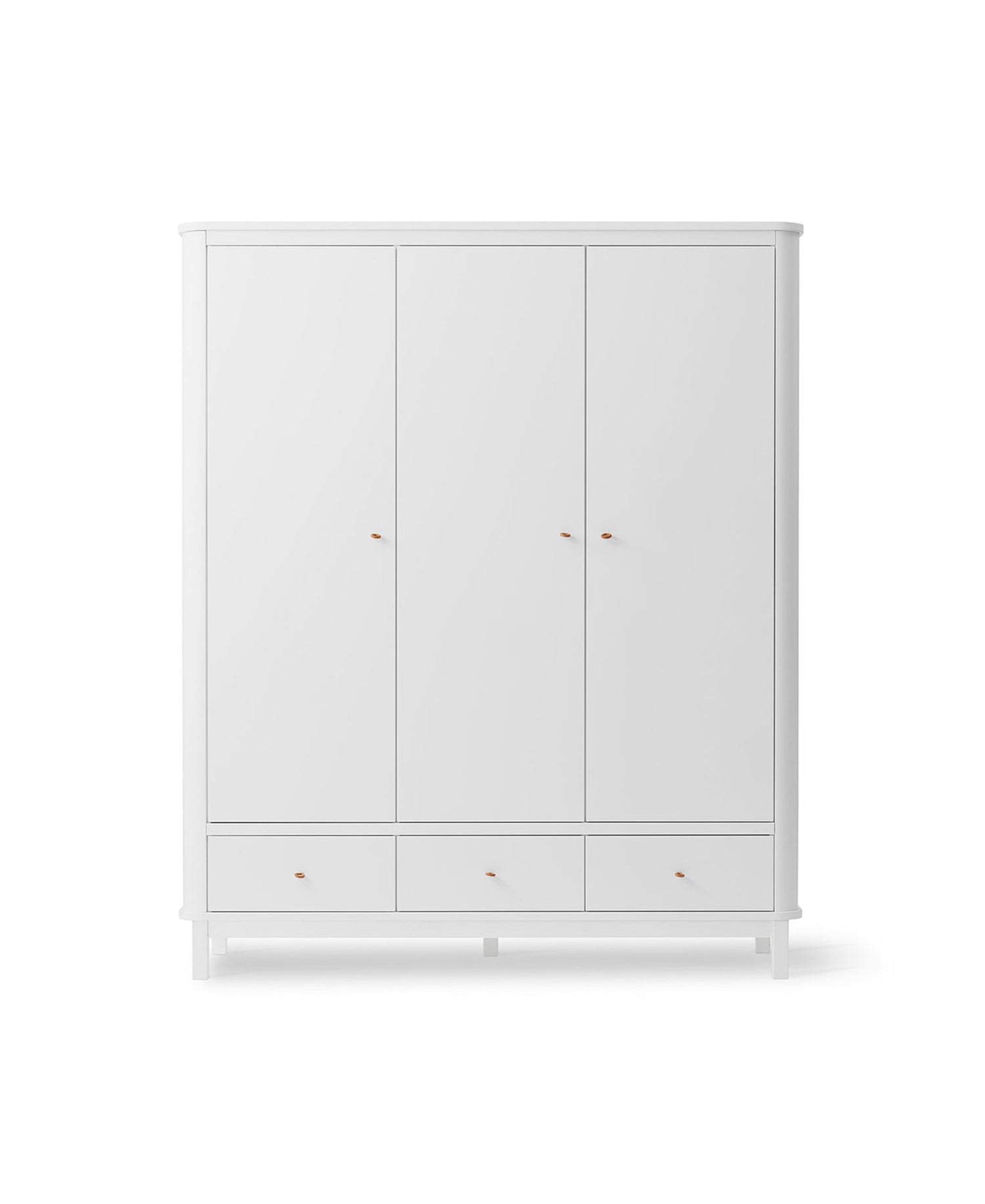 Oliver Furniture 3-deurs kledingkast in wit. 