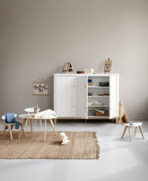 Oliver Furniture Multi Cupboard 3 Doors, white/oak – front view with rounded corners
