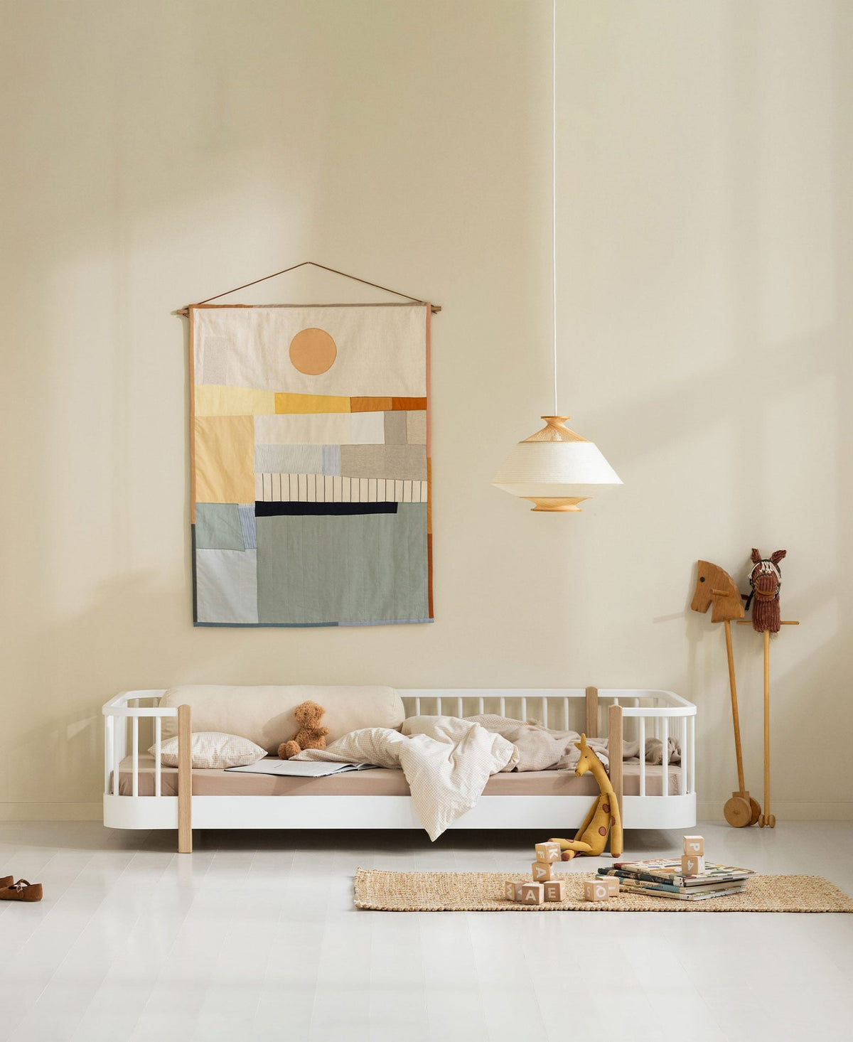 Oliver Furniture Wood Original Floor Bed White/Oak – side view