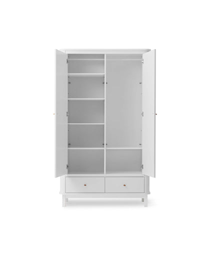 Oliver Furniture Wood Wardrobe 2 Doors, white – interior shelving can be adjusted to your needs