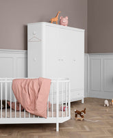 Oliver Furniture Wood Wardrobe 3 Doors, white – front view with rounded corners