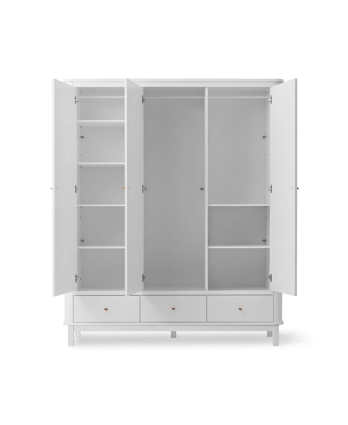 Oliver Furniture Wood Wardrobe 3 Doors, white – interior with flexible shelving