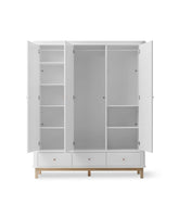 Oliver Furniture 3-deurs wood kledingkast in wit/eikenhout. 