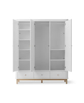 Oliver Furniture Wood Wardrobe 3 Doors, white/oak – front view