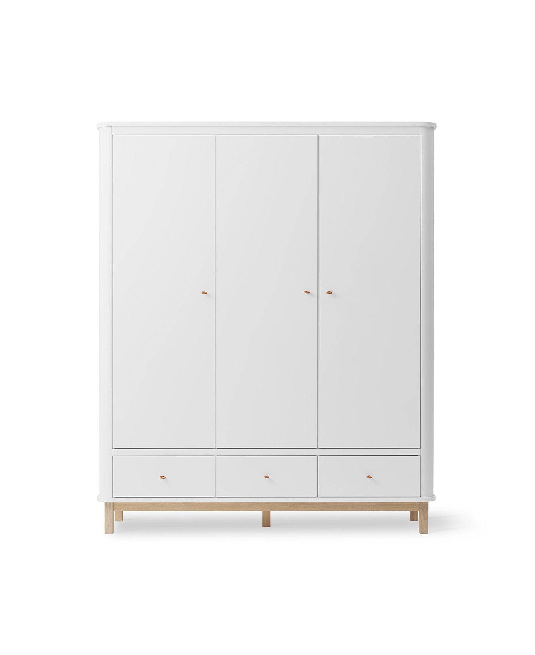 Oliver Furniture Wood Wardrobe 3 Doors in White/Oak