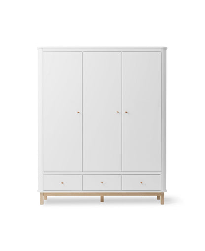 Oliver Furniture Wood Wardrobe 3 Doors, white/oak – product photo