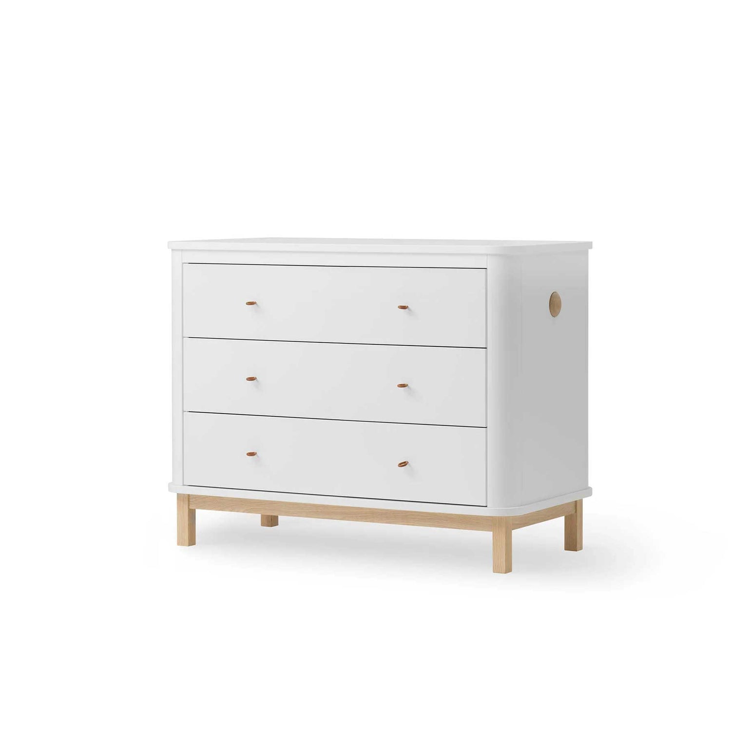 Wood Dresser 3 Drawers White/Oak