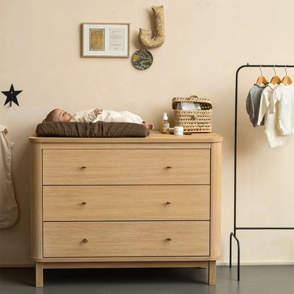 Wood Dresser 3 Drawers Oak