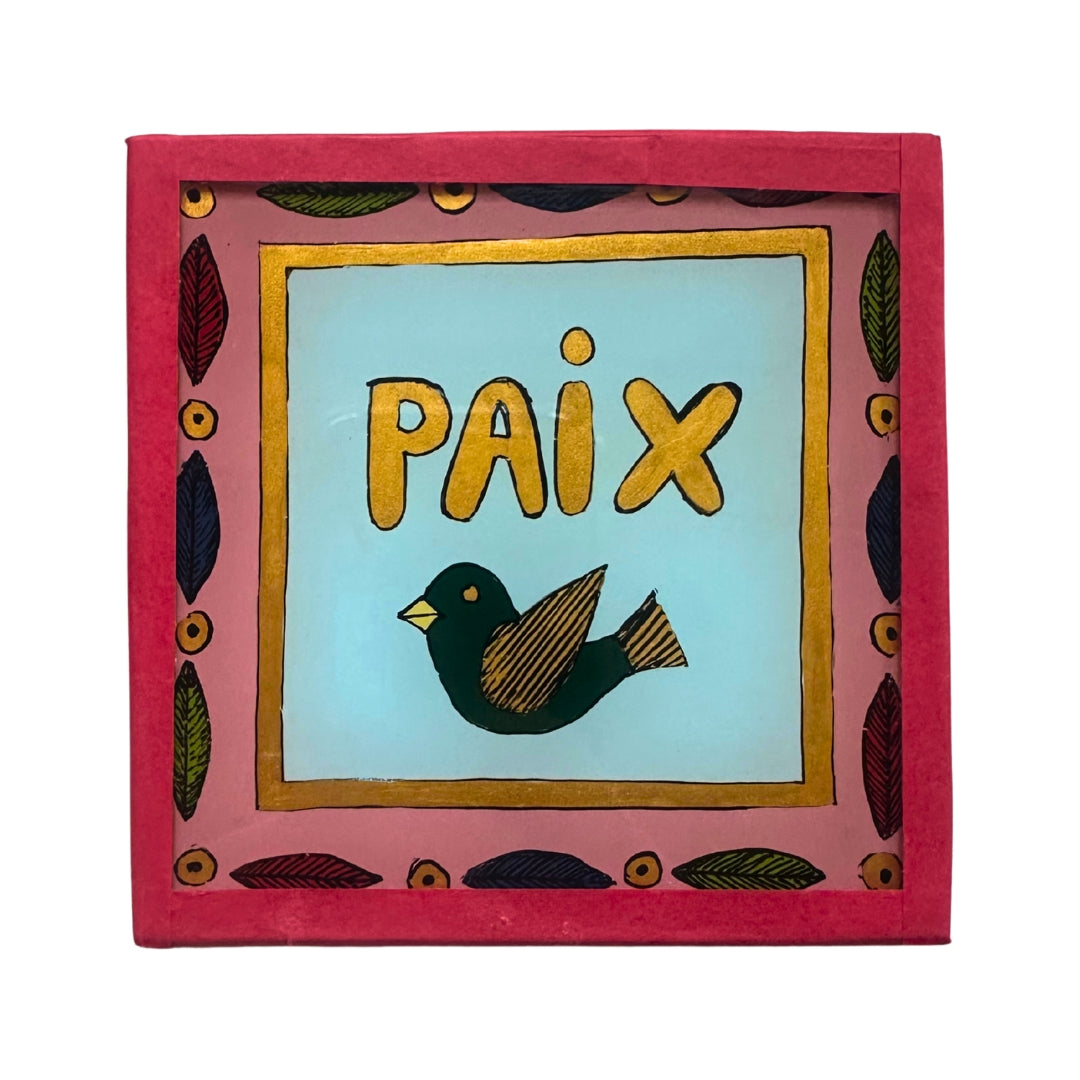 Paix birds pink painting - Mini