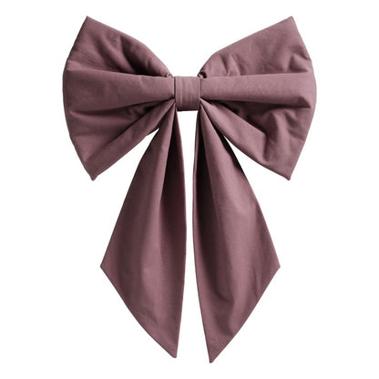 Large handmade fabric bow in cotton, 60x40 cm, plum colour