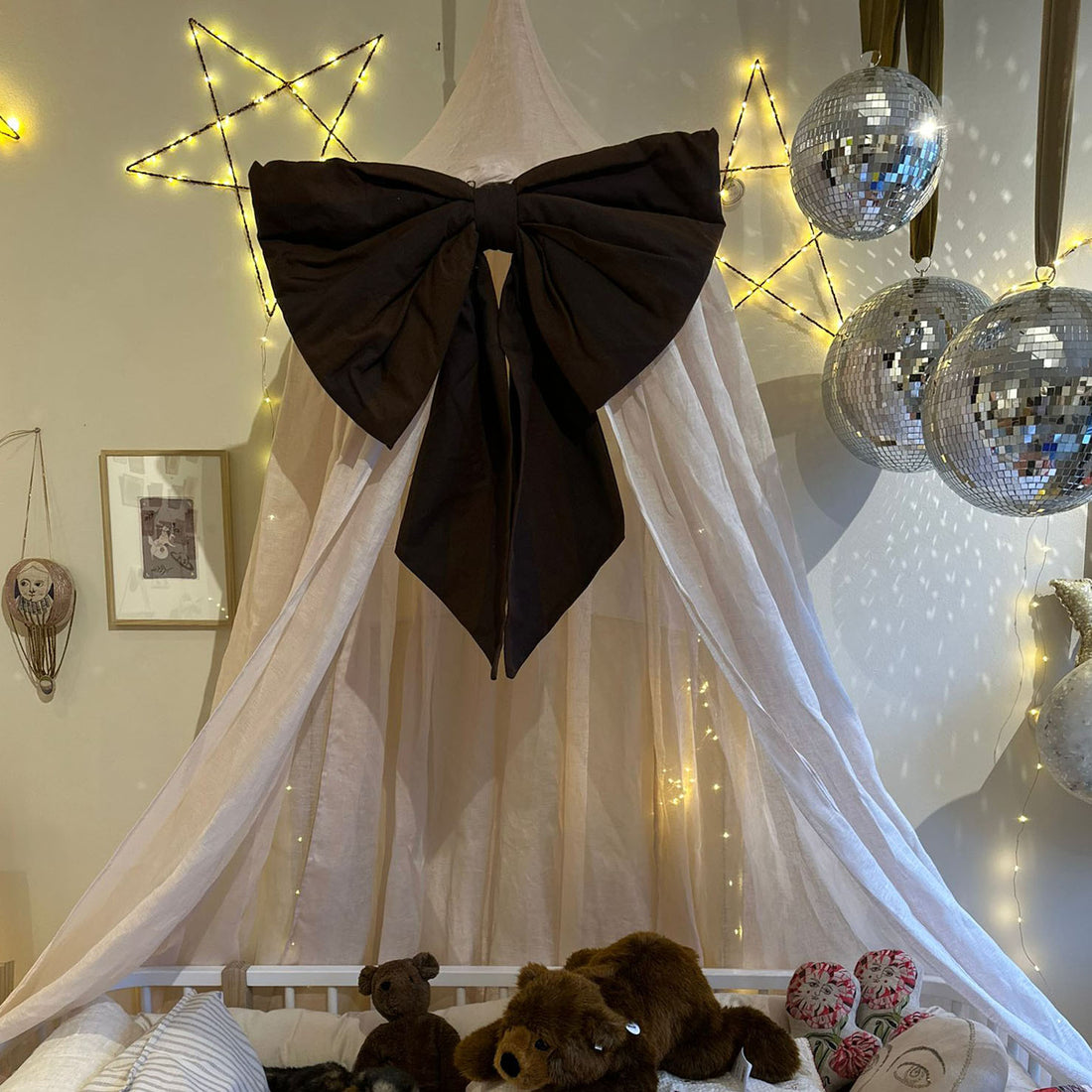 Personalized Festive Bow Brown Striped Large