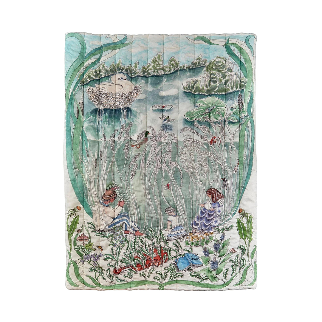 Reversible Quilted Blanket The Pond Dance