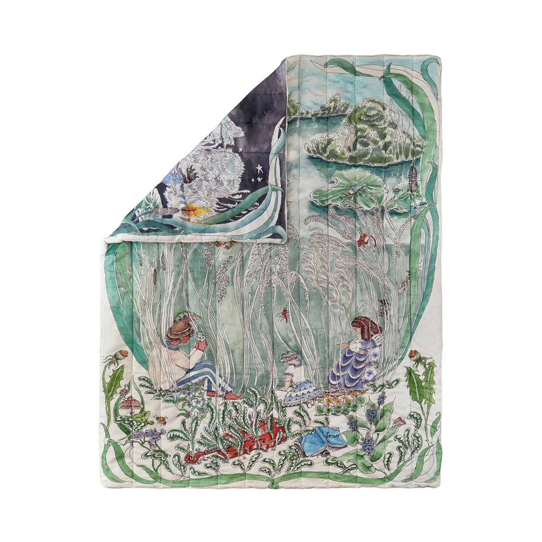 Reversible Quilted Blanket The Pond Dance